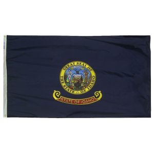 Idaho State Flag 2x3 ft. Nylon SolarGuard Nyl-Glo 100% Made in USA to Official State Design Specifications.